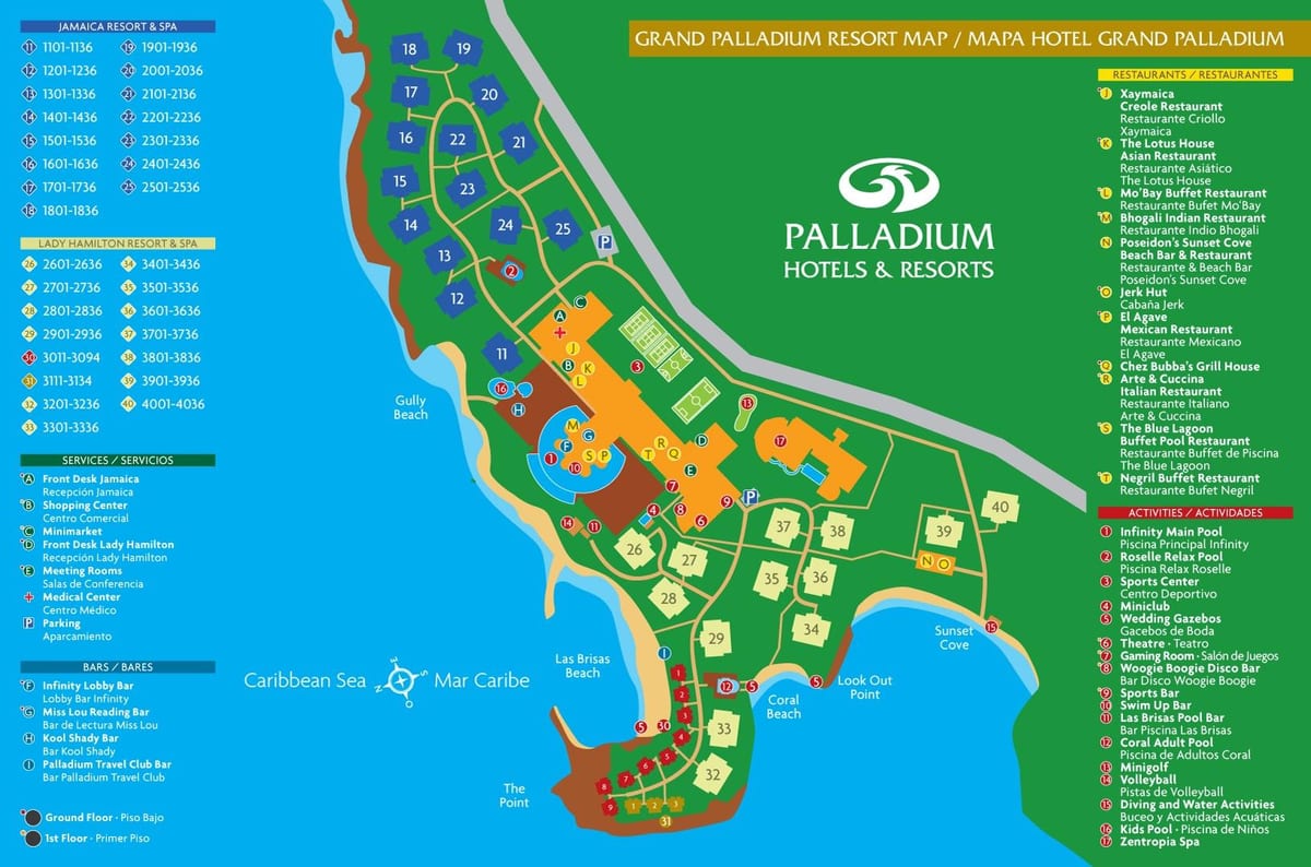 Mapa grand palladiumu jamajci odmaralište