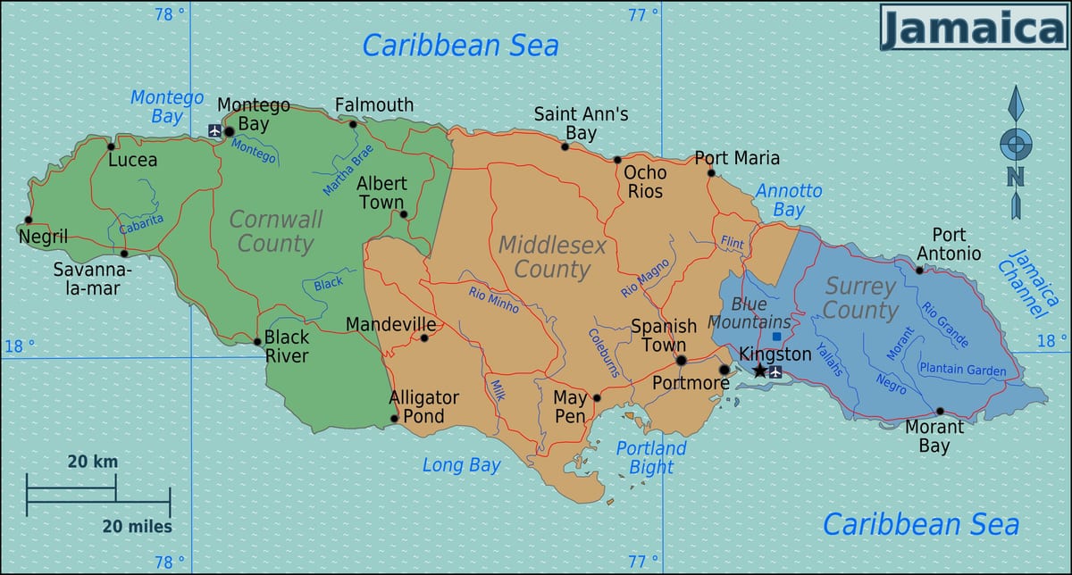 Mapa jamaica estates 