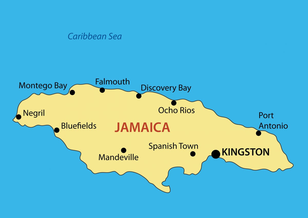 Mapa jamajci gradova