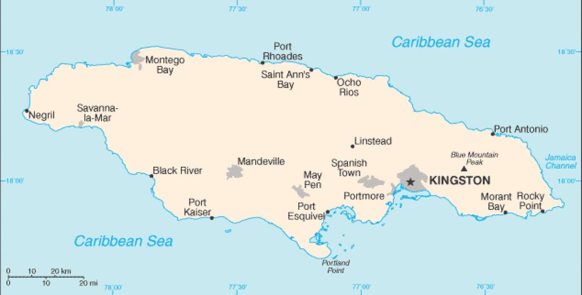 Kartu područja jamaica 
