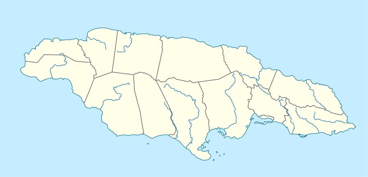 mapa jamajci pokazuje reke