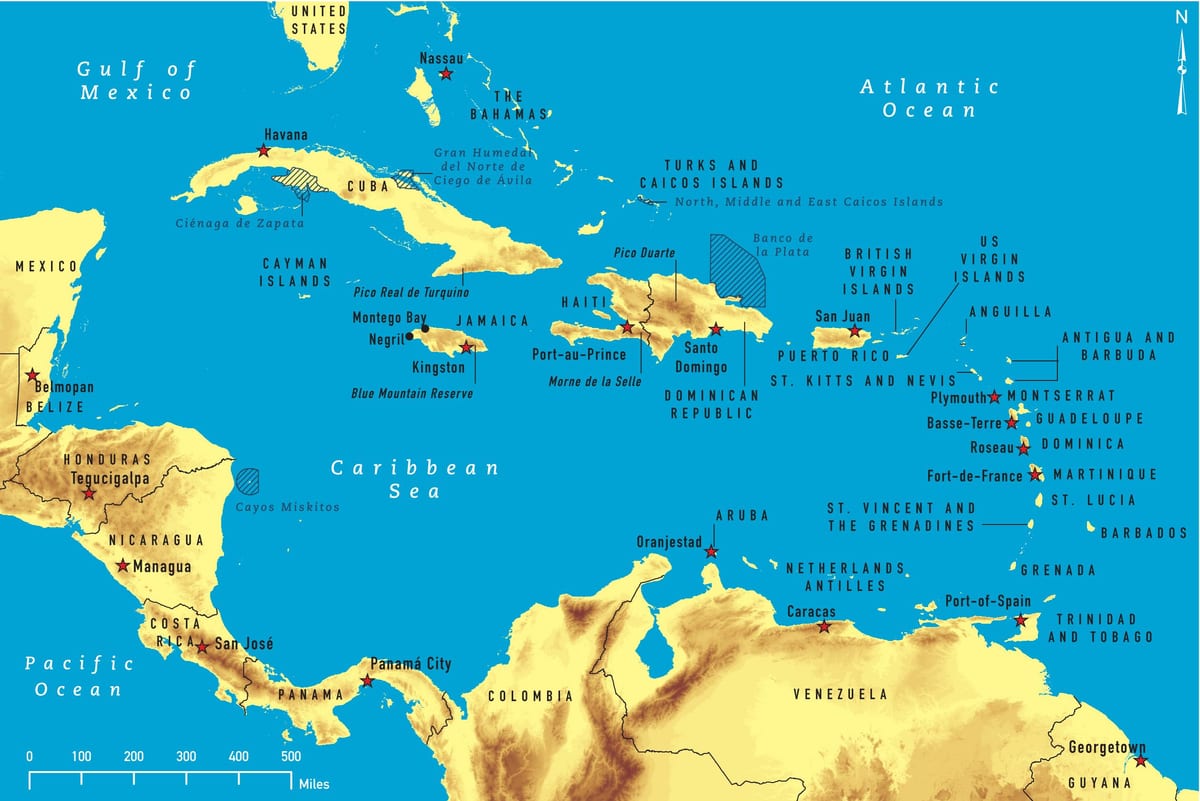 Mapa jamajci ronjenje