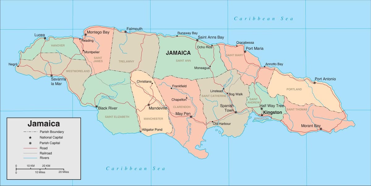 Mapa jamajci antilima