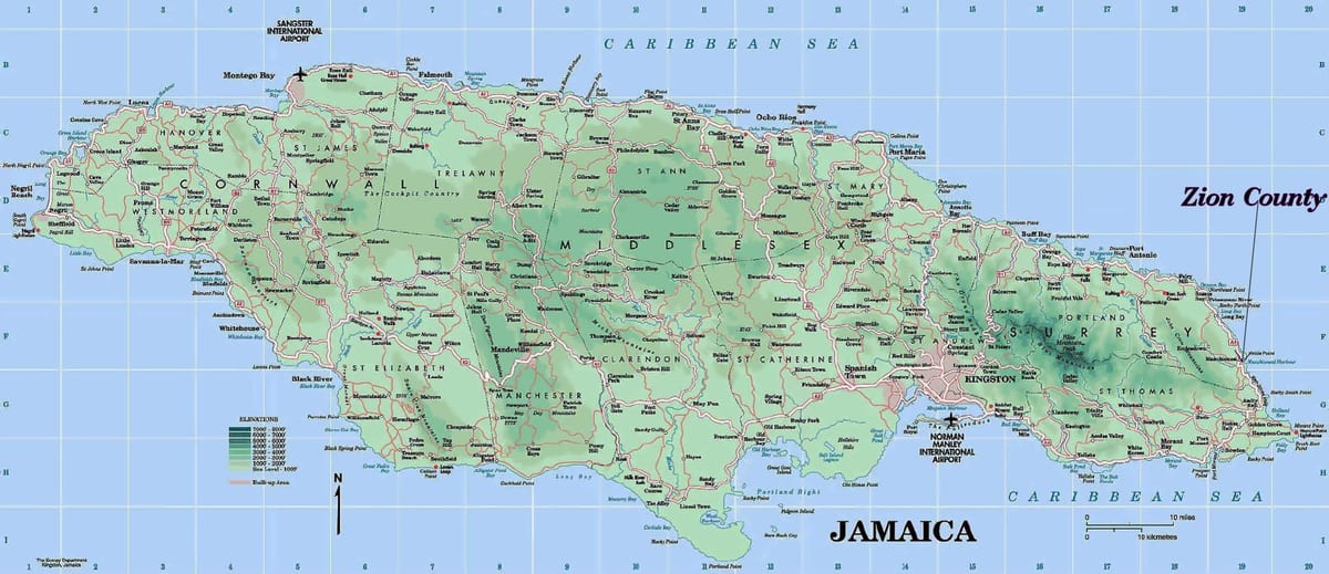 Mapa jamajci severnoj obali