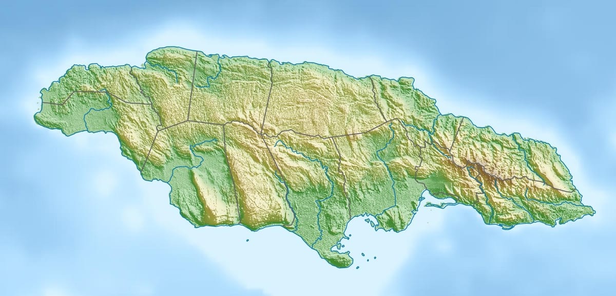 Mapa olakšanje jamajci