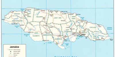 Mapa crni rijeku jamajci
