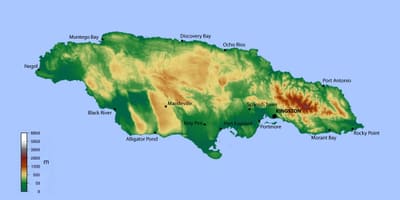 Mapa jamajci elevacija 