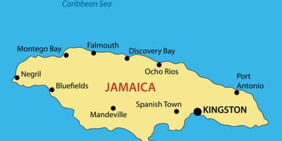 Mapa jamajci gradova