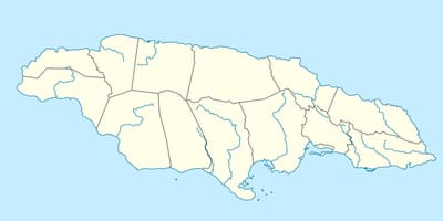 Mapa jamajci pokazuje reke
