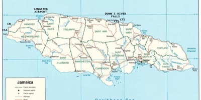 Mapa jamajci dunns rijeku padne