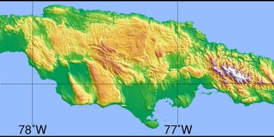Mapa topografske jamajci